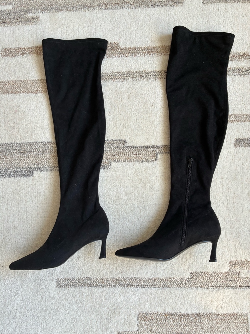 NWOT Steve Madden Black Over-the-Knee Pointed Toe Kitten Heel Boots